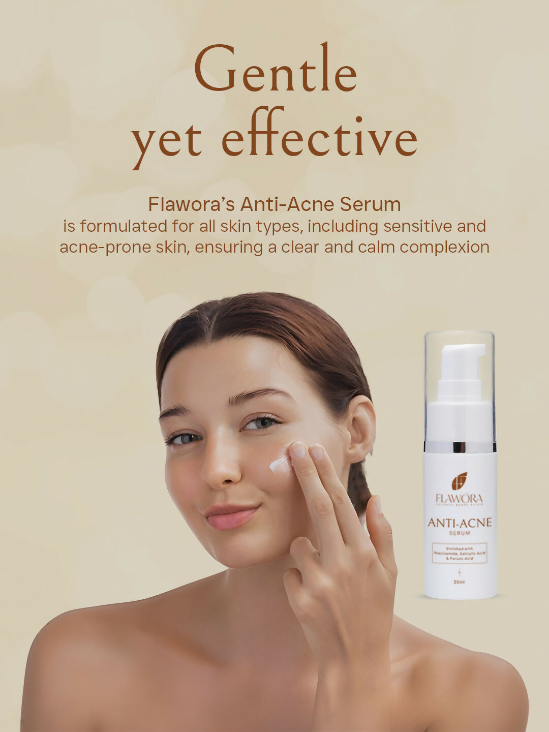 Flawora Set of Anti-Grey Hair Serum for Reversing Grey Hair and Anti Acne Serum to Reduce Blackheads and Open Pores - Dista