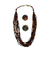 Thumbnail for Inhanns Bloom Handmade Beaded Necklace With Earrings - 12 Layers - Multicolor Necklace Set - Distacart