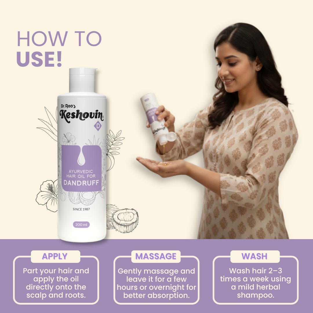 Dr. Rao's Keshovin Anti Dandruff Herbal Hair Oil - Dista