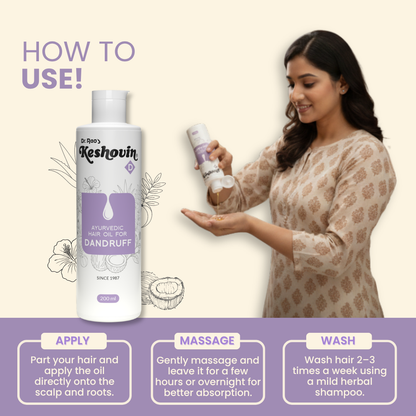 Dr. Rao's Keshovin Anti Dandruff Herbal Hair Oil - Dista