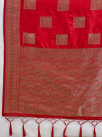 Thumbnail for Shree Shyam Fashion Red Silk Blend Saree - Distacart