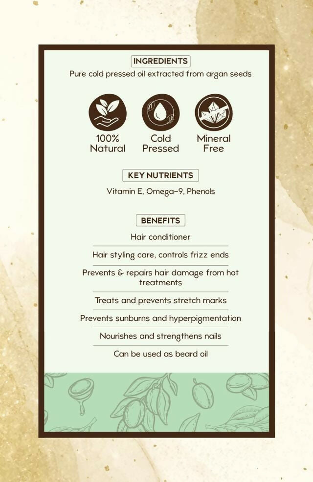 Nat Habit 100% Pure Cold Pressed Argan Oil - Distacart