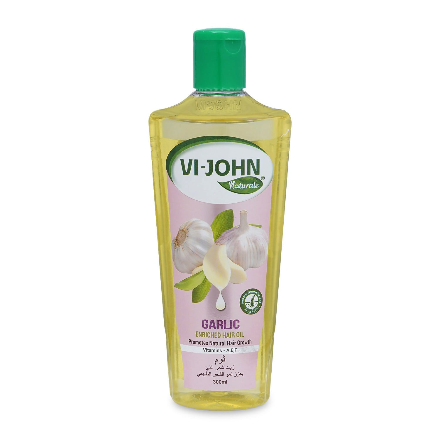VI-JOHN Naturale Garlic Enriched Hair Oil Promotes Natural Hair Growth With Vitamin A.E & F - Distacart