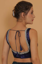 Thumbnail for Joban Fashion Silk Zari And Sequence Work Padded Blouse - Blue
