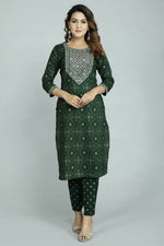 Thumbnail for Alvano Women's Attractive And Stylish Rayon A Line Kurta With Pant And Dupatta - Distacart