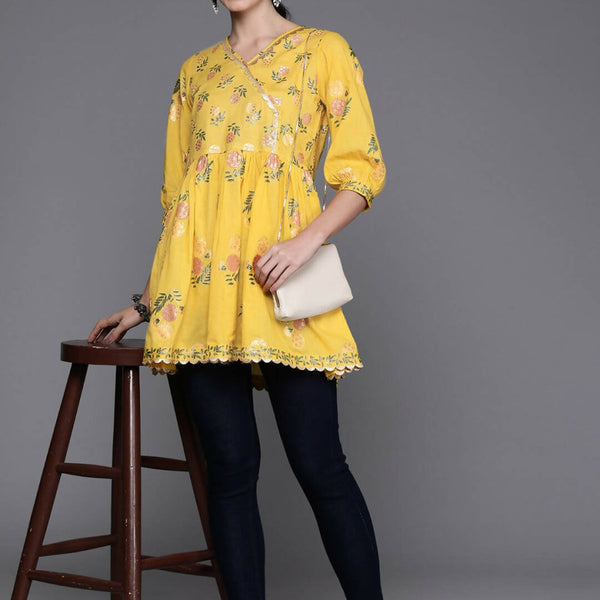 Ahalyaa Women's Traditional wear Tunic - Mustard - Distacart