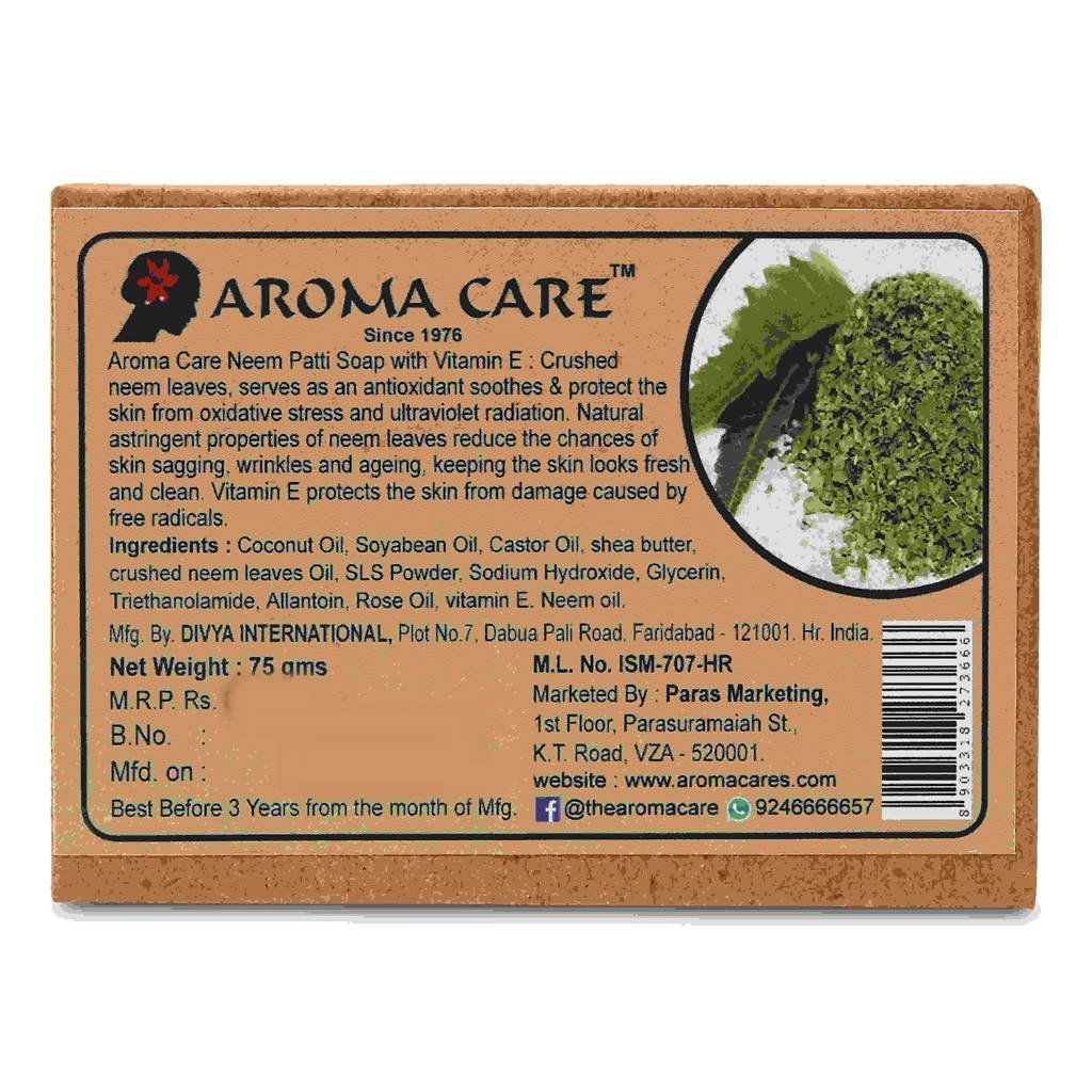 Aroma Care Handmade Neem & Patti Soap - Distacart