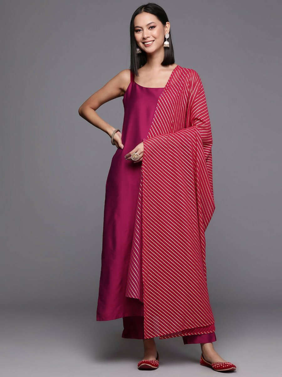 Ahalyaa Women's Traditional wear Kurta Set - Burgundy - Distacart