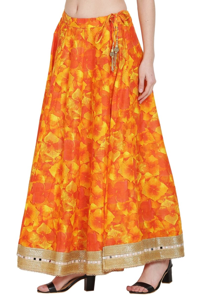 Asmaani Orange Color Maxi Skirt