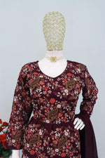 Thumbnail for Anaita Purple Chiffon Embroidered With Sequins Work Salwar Suit - Distacart