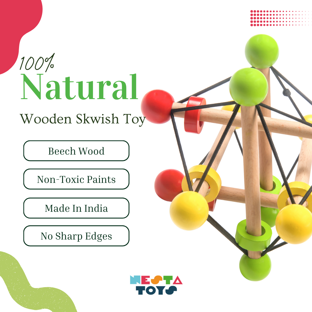 Wooden Skwish Rattle for Babies 2
