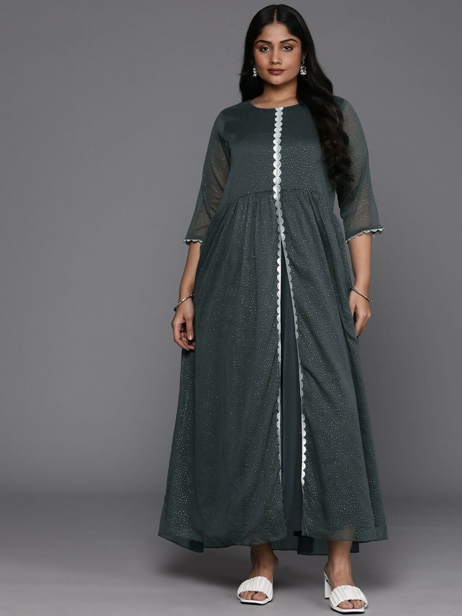 Ahalyaa Women's Traditional wear Ethnic Dress - Grey - Distacart