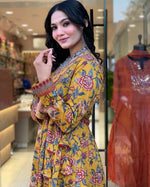 Thumbnail for The52 Women's Beautiful Cotton Fabric Printed Work Flared Kurta Palazzo and Dupatta Set - Distacart