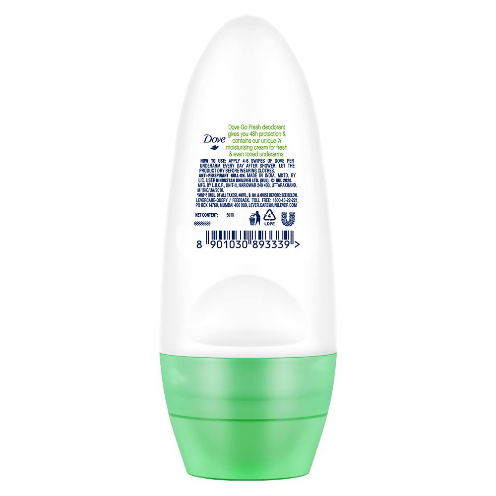 Dove Roll-On Deodorant Cucumber & Green Moisturising Cream - Distacart