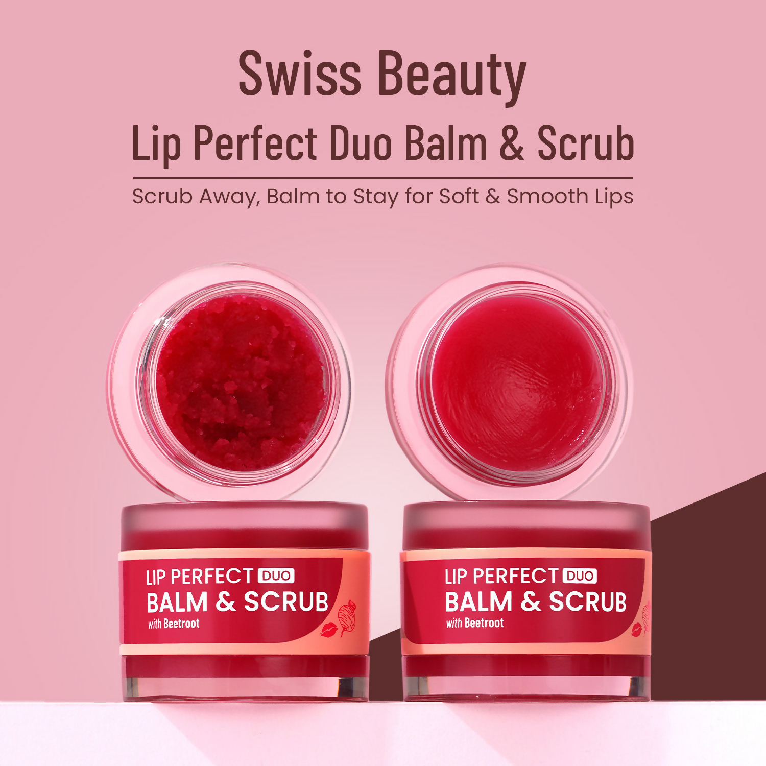 Swiss Beauty Lip Perfect Duo Balm & Scrub - Beetroot - Distacart