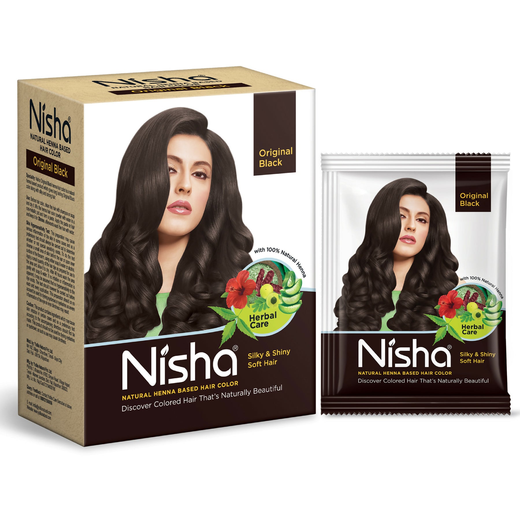 Nisha Henna Based Hair Colour for Women & Men Original Black - Distacart