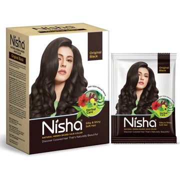 Nisha Henna Based Hair Colour for Women & Men Original Black - Distacart