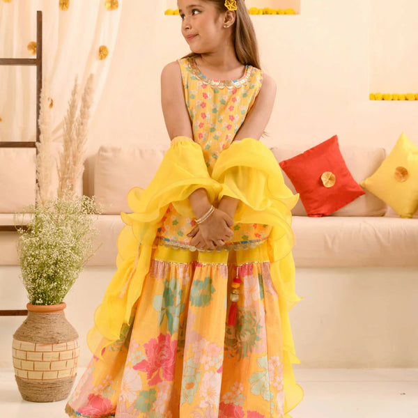 Joban Fashion Girl's Yellow Color Lehenga Choli