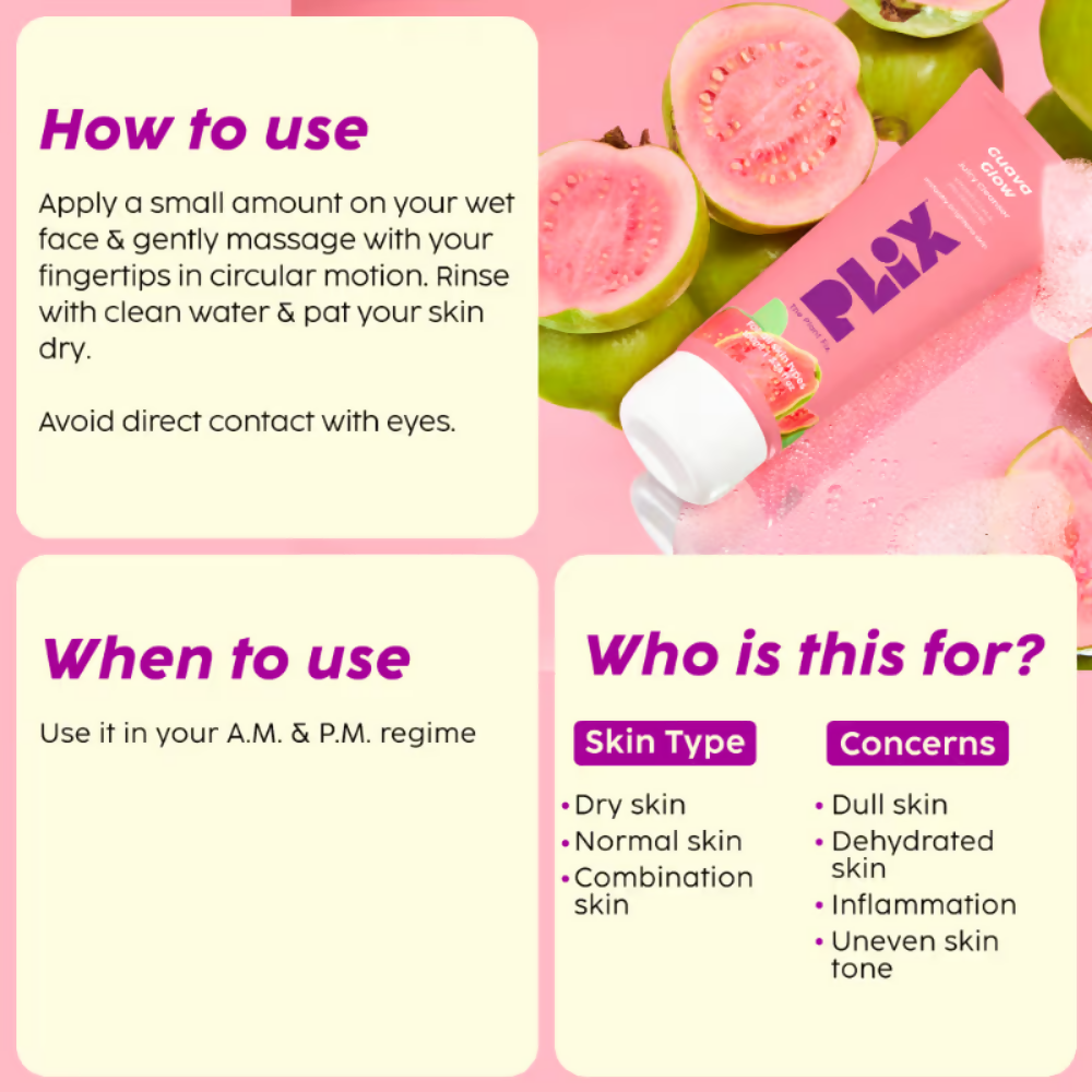 PLIX The Plant Fix Guava 10% Vitamin C Face Serum & Face Wash Combo - Distacart