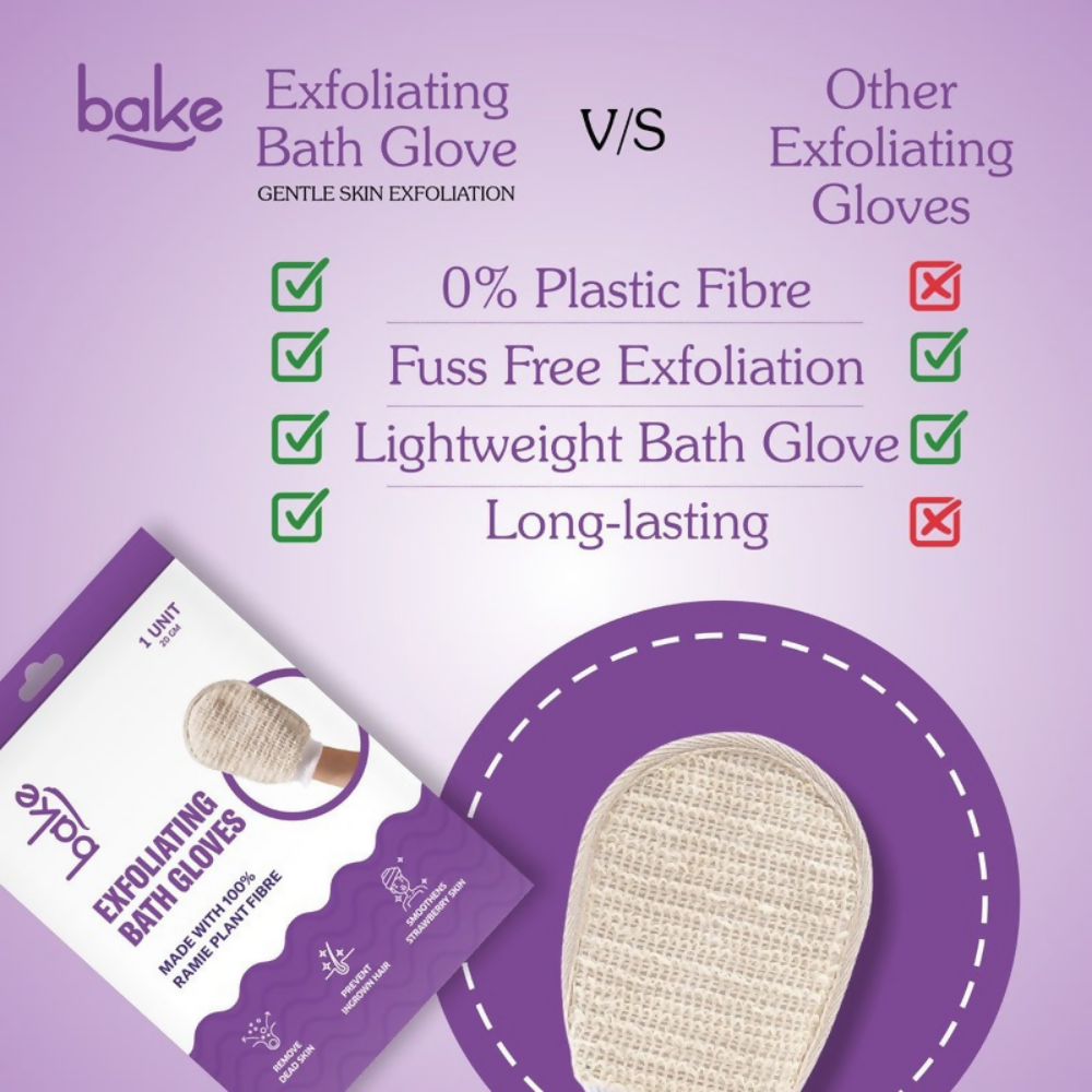 Bake Exfoliating Bath Glove with Ramie plant Fibre - Distacart