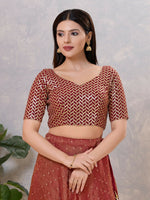 Thumbnail for Joban Fashion Women Silk Maroon Stitched Blouse - Distacart