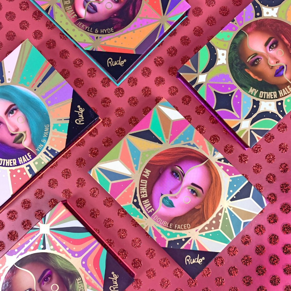 Rude Cosmetics My Other Half Duo Shade Face Palette - Double Faced - Distacart