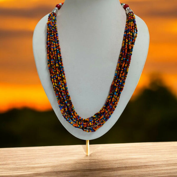 Inhanns Bloom Handmade Beaded Only Necklace - 12 Layers - Multicolor Necklace - Distacart