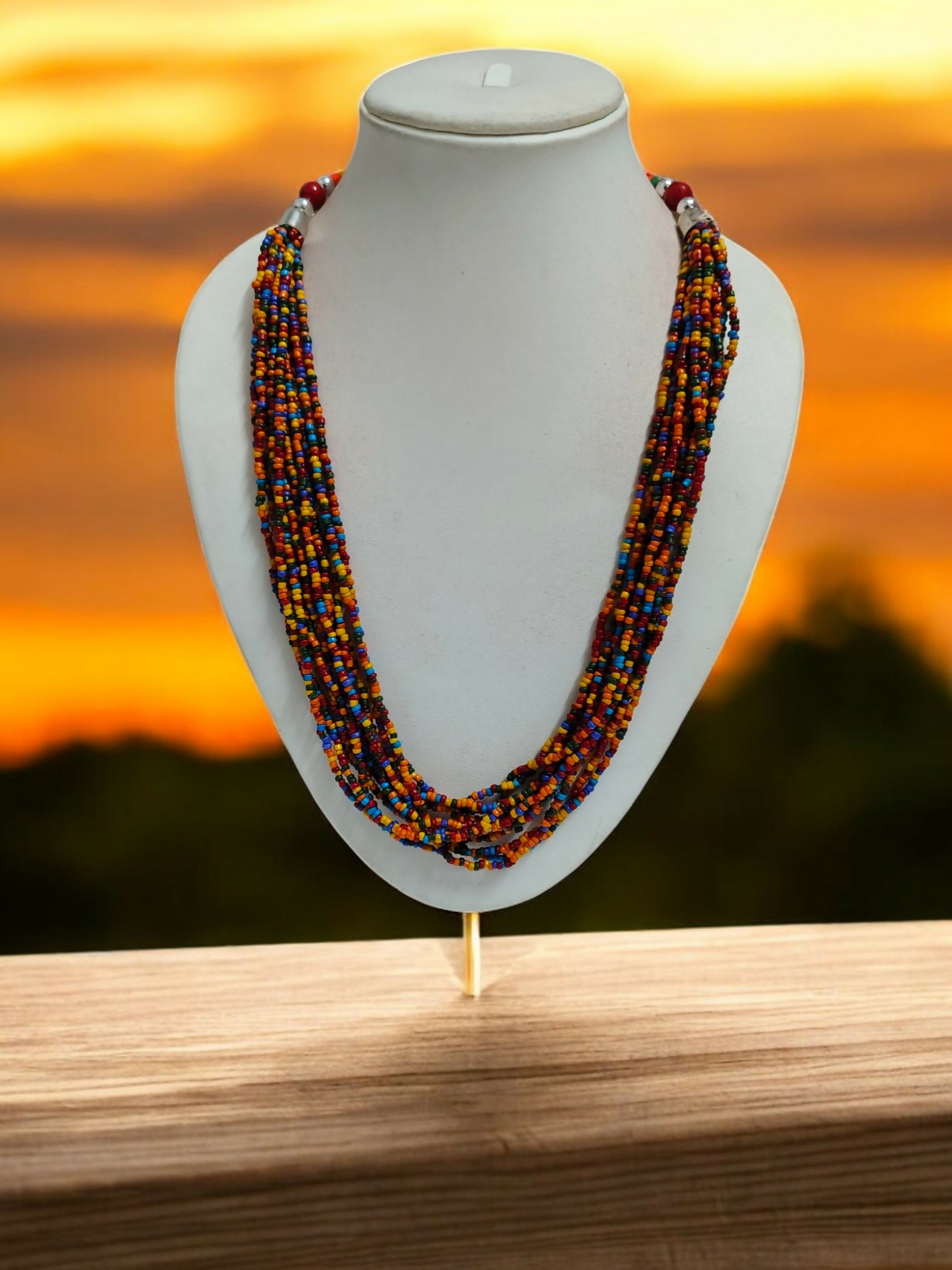 Inhanns Bloom Handmade Beaded Only Necklace - 12 Layers - Multicolor Necklace - Distacart