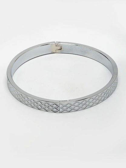 NVR Men's Silver-Plated Stainless Steel Kada Bracelet - Distacart