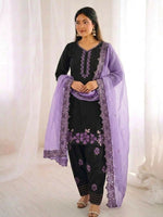 Thumbnail for Teeya Creation Women'S Fancy Stylish Heavy Embroidery Sequence Work With Rivet Moti Work Kurta Set - Dista