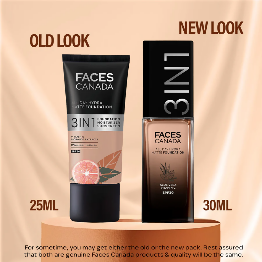 Faces Canada All Day Hydra Matte 3 in 1 Foundation - Warm Natural 021 - Distacart