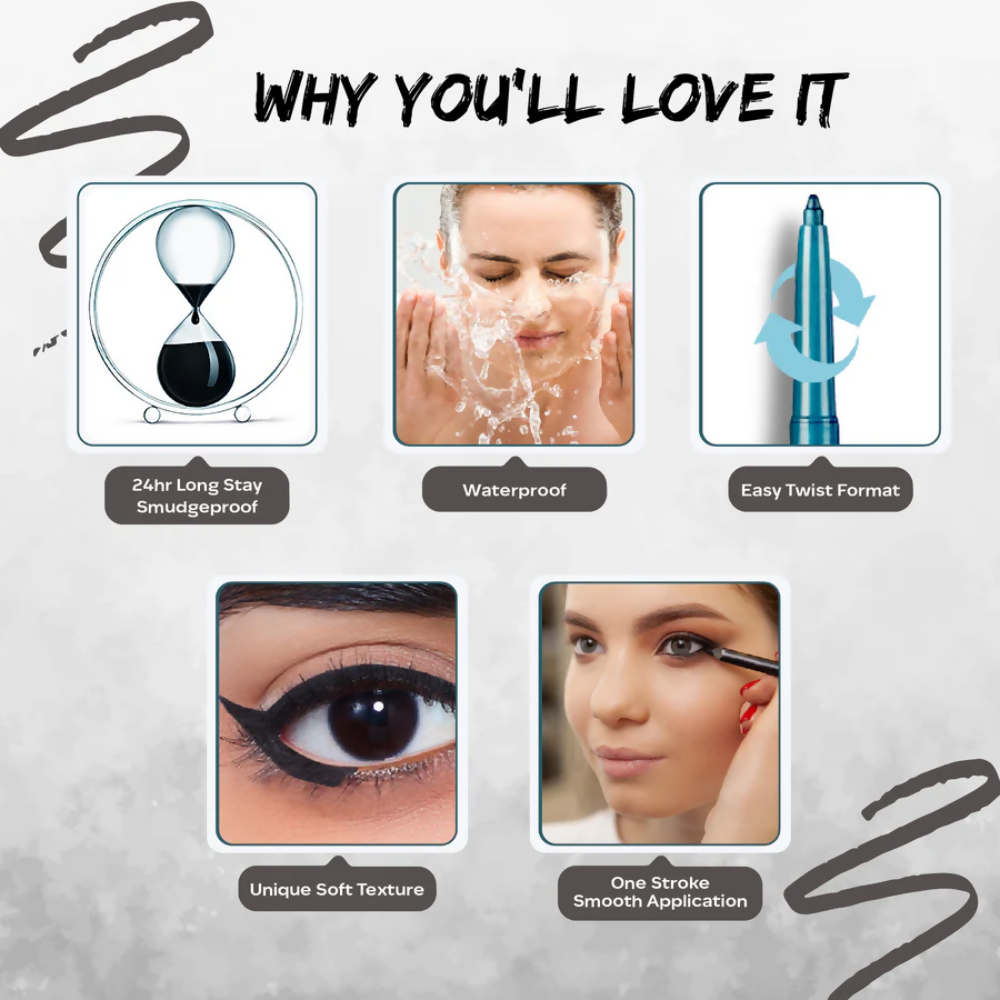 Faces Canada Ultime Pro Twist Eye Kajal Liner - Silver 01 - Distacart