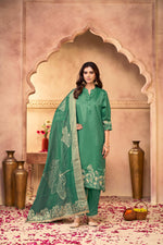 Thumbnail for BulBul Kuhu Green Muslin Kurta Set With Dupatta