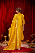 Thumbnail for BulBul Kuhu Mustard Muslin Kurta Set With Dupatta