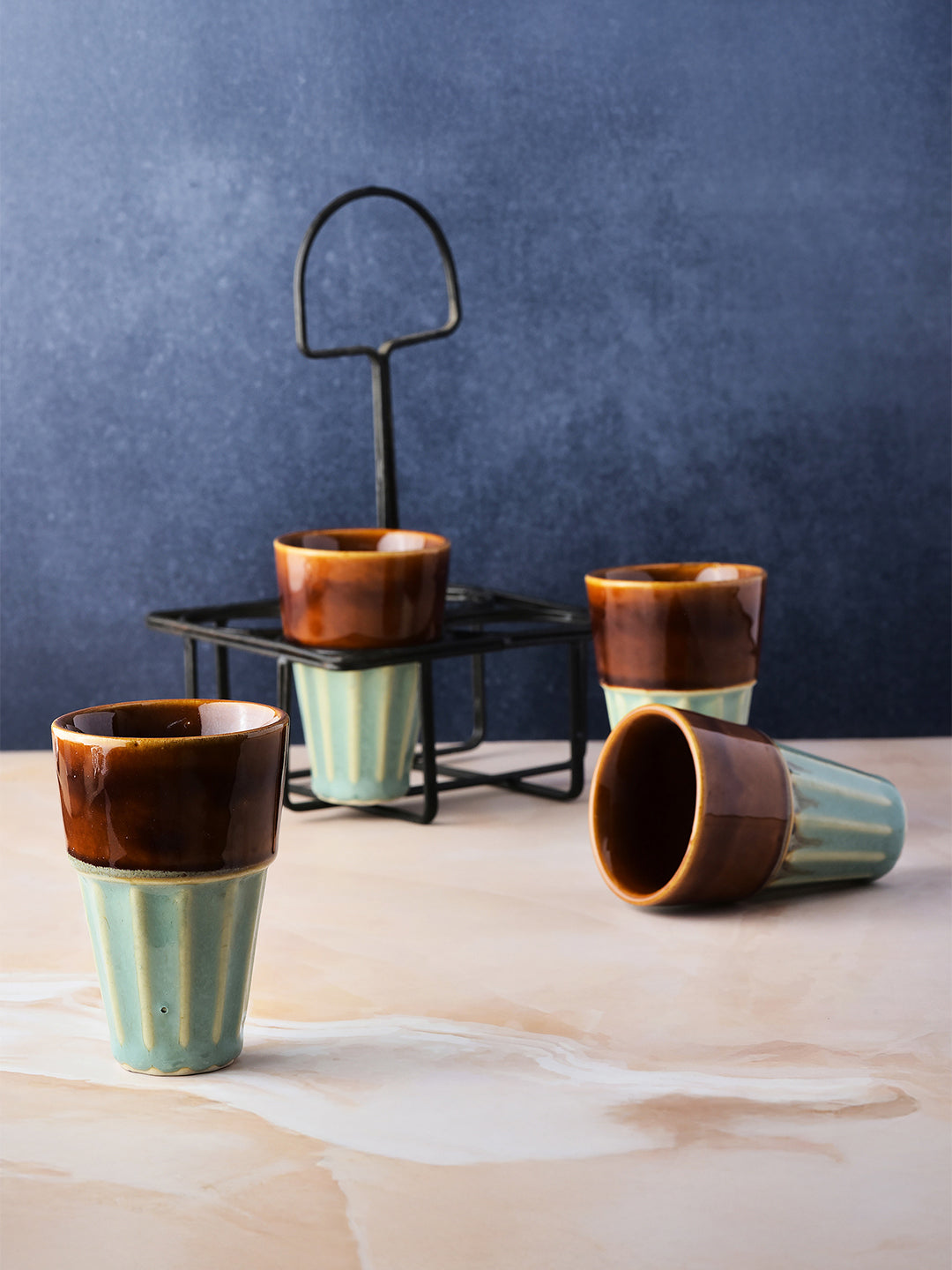 Simply Soho Kulhad Caddy-Set of 4 - Distacart