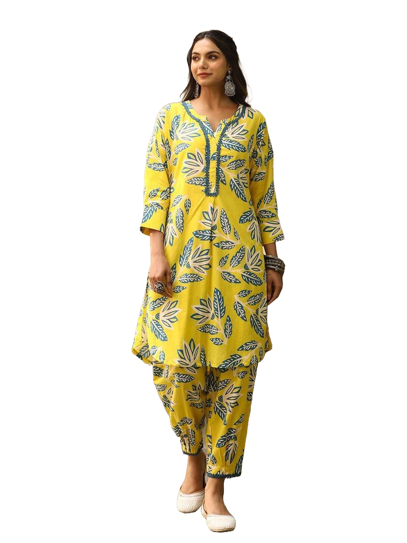 NOZ2TOZ Women Kurta Set - Yellow - Distacart