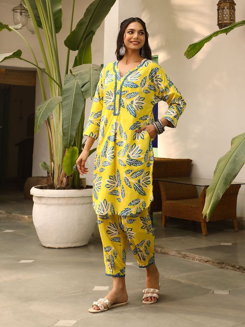 NOZ2TOZ Women Kurta Set - Yellow - Distacart