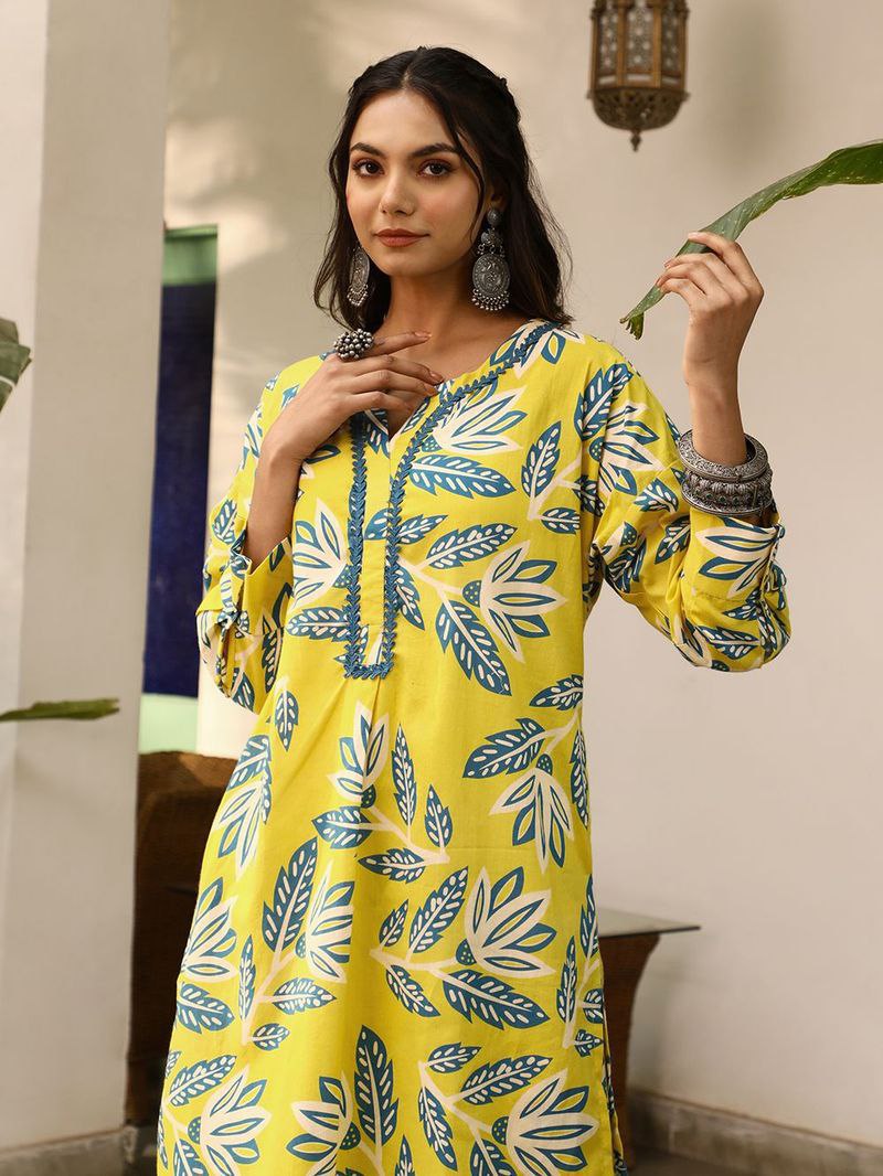 NOZ2TOZ Women Kurta Set - Yellow - Distacart