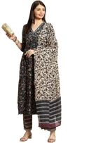 Thumbnail for NOZ2TOZ Women Flared Printed Anarkali Kurti And Pant Set With Dupatta - Green - Distacart