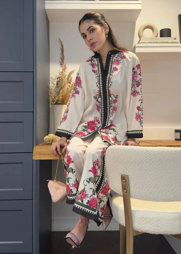 NOZ2TOZ Women's Floral Printed Above Knee Length Co-Ords Set - White - Distacart