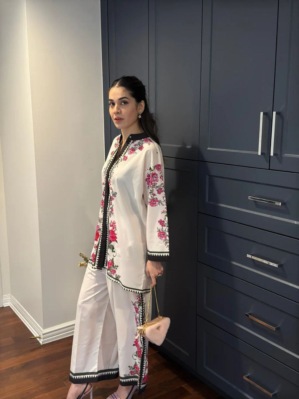 NOZ2TOZ Women's Floral Printed Above Knee Length Co-Ords Set - White - Distacart