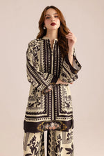 Thumbnail for NOZ2TOZ Women Printed Above Knee Length V Neck Co-Ords Set - Black - Distacart