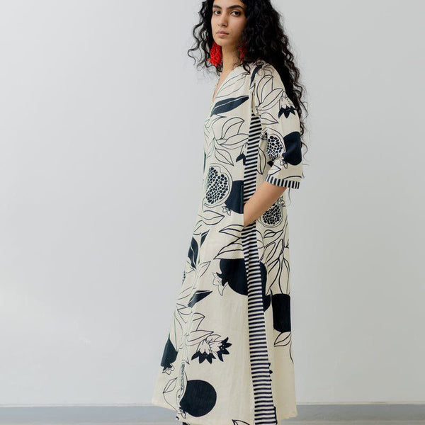 NOZ2TOZ Women's Printed Knee Length Stylish Co-Ords Set - White - Distacart