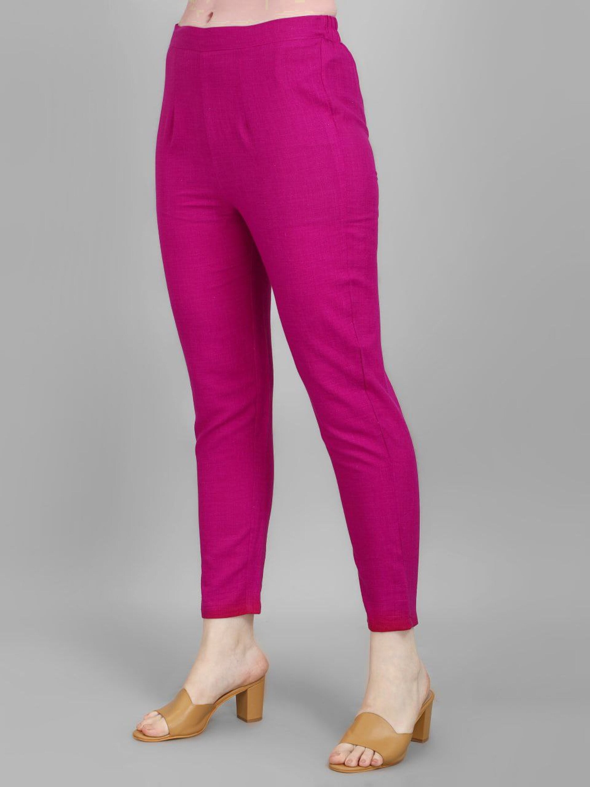 NOZ2TOZ Women's Floral Printed Knee Length A-Line Cotton Blend Kurti And Pant Set - Rani - Distacart