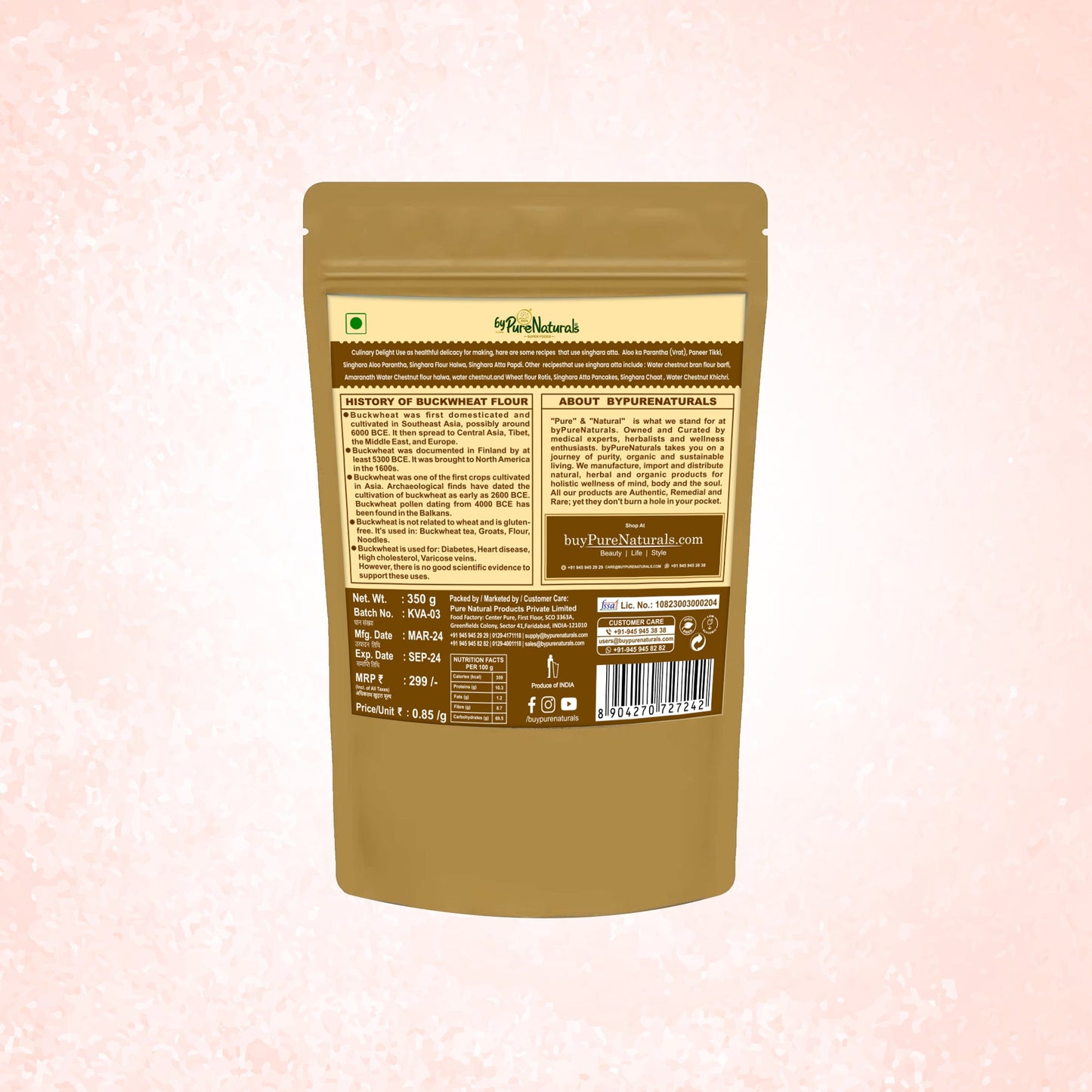 byPureNaturals Kuttu Vrat Atta (Buckwheat Flour) - Dista