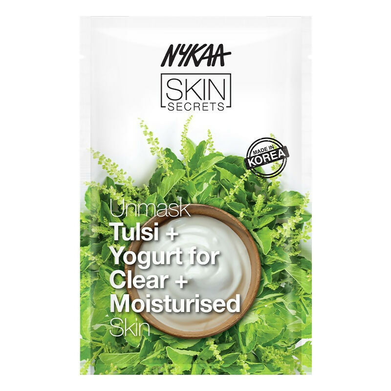 Nykaa Skin Secrets Indian Rituals Tulsi + Yogurt Sheet Mask For Clear & Moisturised Skin - Distacart