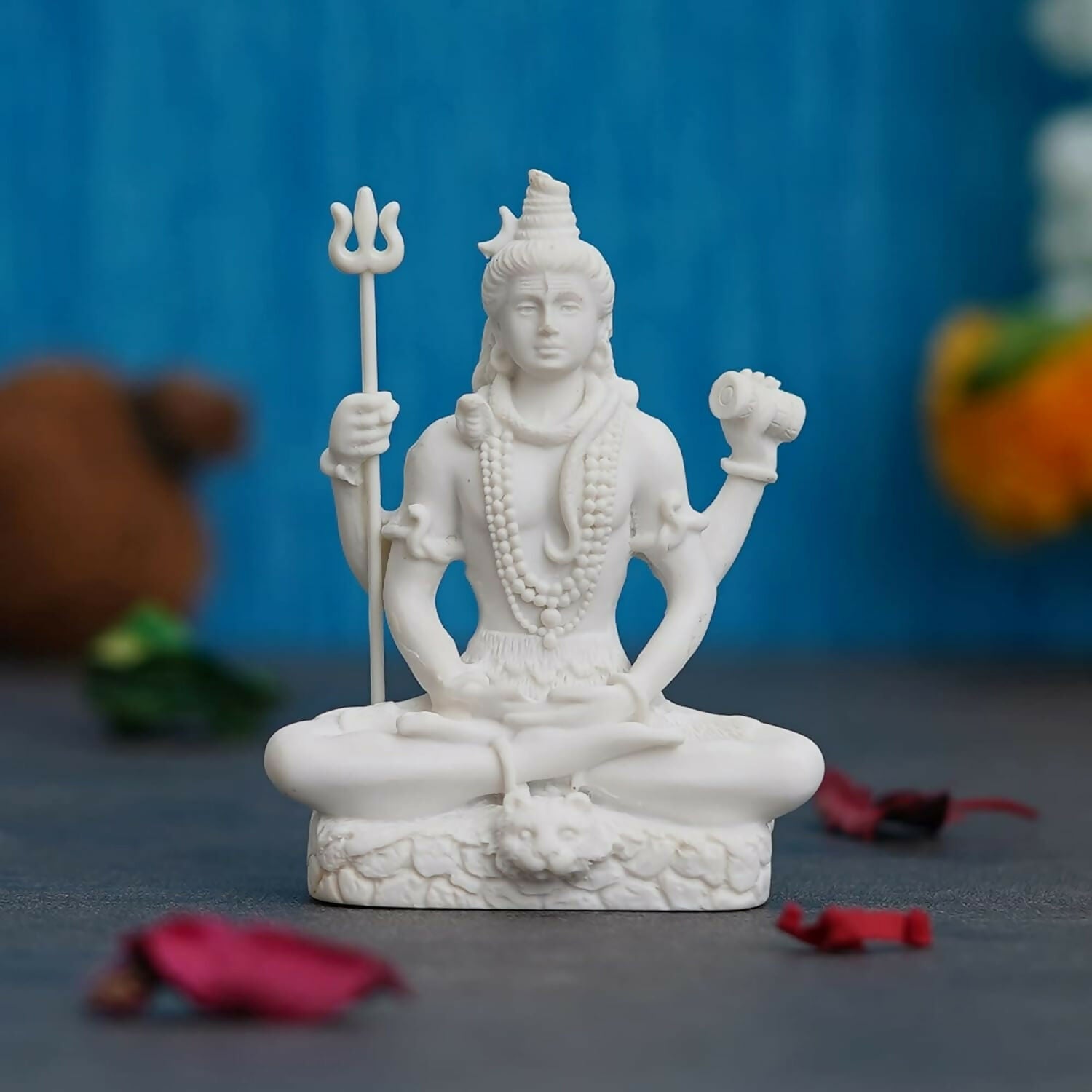 eCraftIndia White Polyresin Lord Shiva Statue - Distacart