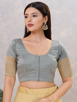 Thumbnail for Joban Fashion Women Silk Grey Stitched Blouse - Distacart