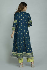 Thumbnail for Alvano Women's Stylish Anarkali Kurti with Pant and Dupatta for Women and Girls (Teal) - Distacart