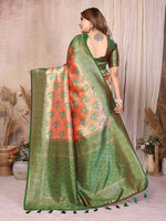 Thumbnail for Aastha Fashion Red Banarasi Tissue Silk Weaving Saree - Distacart
